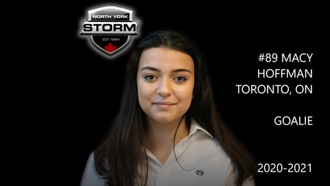 Macy Hoffman, number 89, Goalie, 2020–21 North York Storm